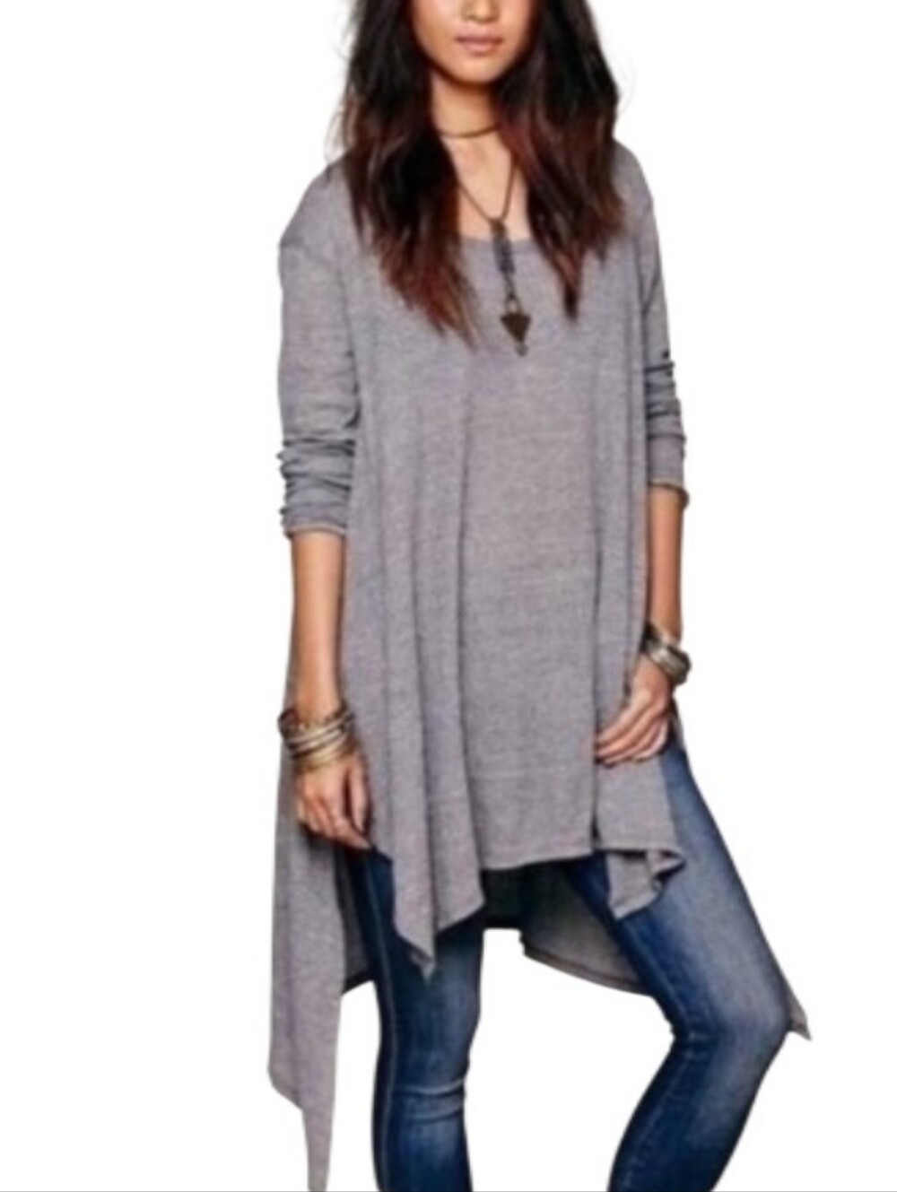 Free People Incredible Tee Oversized Thermal Hi-Low Top-NWT
